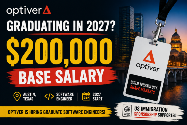 Optiver Is Hiring 2027 Graduate Software Engineers — $200K Base Salary Optiver Graduate Software Engineer 2027 job with $200,000 base salary in Austin