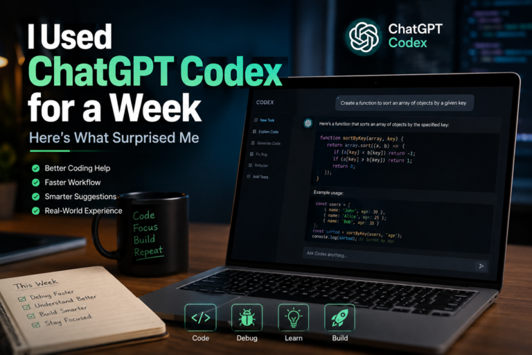 ChatGPT Codex review showing the ChatGPT Codex interface during real coding projects